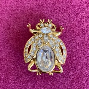 Susan Caplan Vintage Beetle Brooch Rare